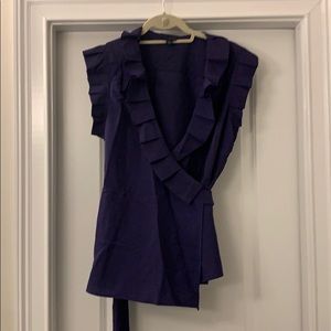 Purple Sleeveless Wrap Banana Republic Blouse  L